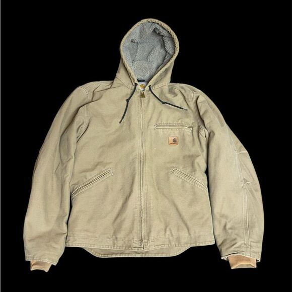 Carhartt Tan Hooded Military Jacket - Picture 1 of 8